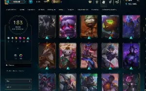 Unranked com TODOS os champs e 183 Skins ( JG / TOP )