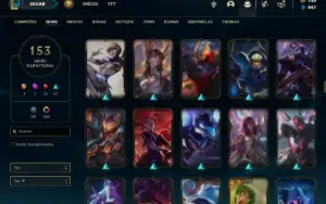 Unranked com TODOS os champs e 153 Skins (Nivel 810)