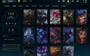 Unranked com TODOS os champs e 153 Skins (Nivel 810)