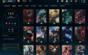 Unranked com TODOS os champs e 153 Skins (Nivel 810)