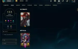 Unranked com TODOS os champs e 153 Skins (Nivel 810)