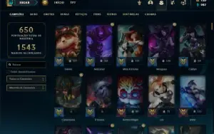 Unranked com TODOS os champs e 153 Skins (Nivel 810)