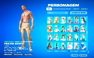 Conta de fortnite com mais de +390 skins com traves scott e+