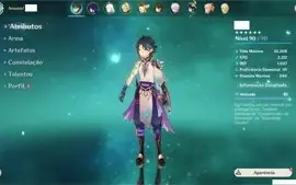 Conta Genshin Impact - AR 56, 10 personagens 5* e 31 no tota