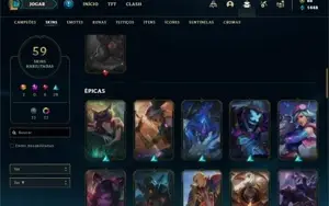 Conta ouro 4 com 100 Champs e 59 Skins + 400k de Yasuo