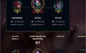 CONTA LOL BRONZE 3 DIVERSAS SKINS