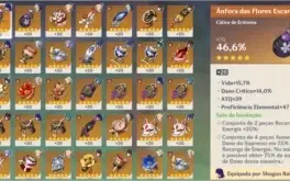 Conta Genshin Impact AR55, 8 personagens t5 e 5 armas t5.