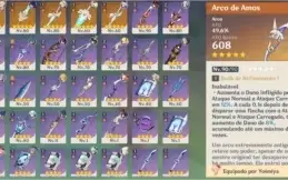 Conta Genshin Impact AR55, 8 personagens t5 e 5 armas t5.