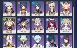 Conta Genshin Impact AR55, 8 personagens t5 e 5 armas t5.