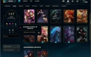 Conta Unranked com 110 champs, 147 skins ( MAIN KATARINA )