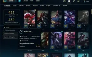 Conta Unranked com 110 champs, 147 skins ( MAIN KATARINA )