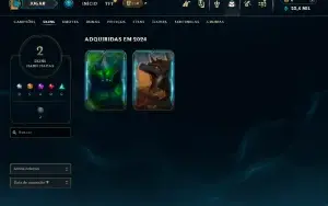 Mestre com 30 Champs e 2 Skins + 17 Fragmentos