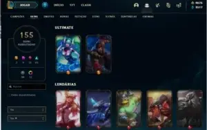 Conta 155 skins e 9k de rp de brinde 250 reais