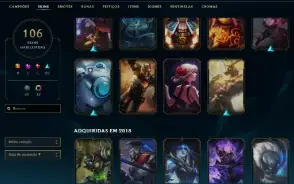 Conta Lol 104 Skins / 105+ Champs/ Unranked/ Chromas