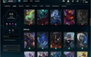 Conta ouro 4 com 109 champs e 66 skins + 2 Ultimates