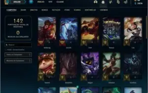 Conta unranked com 10 skins e 38 champs