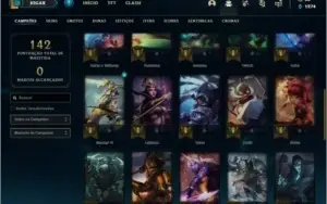Conta unranked com 10 skins e 38 champs