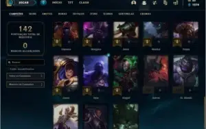 Conta unranked com 10 skins e 38 champs