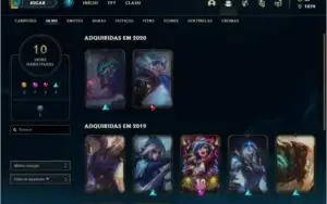 Conta unranked com 10 skins e 38 champs