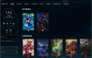 Conta Platina 155 kins e 9k de rp inclusos 300 reais