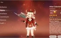 Conta Genshin impact AR 24 Klee, Qiqi C1 e atlas celestial