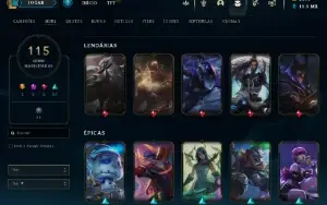 Conta De Lol 2017 - 2,164 Rp - 115 Skins - Level  367