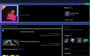 conta antiga steam 13 anos medalhas 5 e 10 anos de serviço