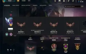 Bronze 4 com TODOS os champs e 207 Skins