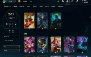 Bronze 4 com TODOS os champs e 207 Skins