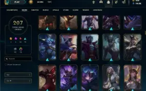 Bronze 4 com TODOS os champs e 207 Skins
