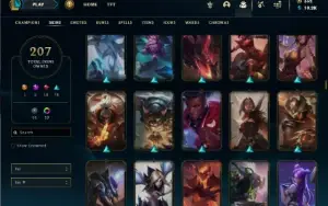 Bronze 4 com TODOS os champs e 207 Skins