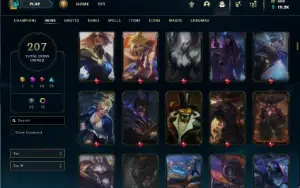 Bronze 4 com TODOS os champs e 207 Skins