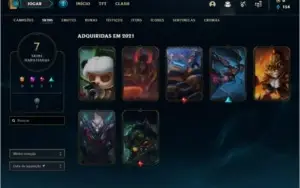 Conta prata 2 com 7 skins e 46 champs