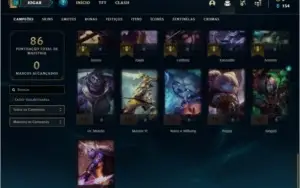 Conta prata 2 com 7 skins e 46 champs