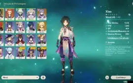 Xiao AR 34 + Lança de Jade, Diluc e Keqing