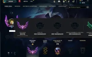 Mestre com 40 Champs e 1 Skin + 11 Fragmentos + 39 PDL