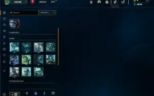 Mestre com 40 Champs e 1 Skin + 11 Fragmentos + 39 PDL