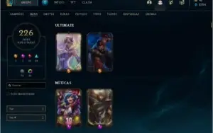 Conta lol com 226 skins