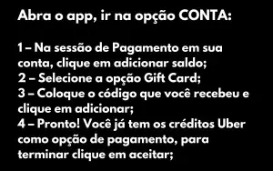 Uber Cartão Presente Gift Card R$ 50 Reais