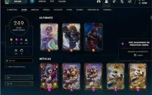 Conta Unranked com 150 Champs e 249 Skins + 4 Prestigios