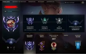 Conta lol plat1 com 413 skins, criada em 2013