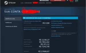 CONTA STEAM LVL 243 , 17 MIL REAIS EM JOGOS , 14 ANOS