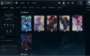 Conta league of legends lvl 148 com 1.111 skins