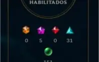 Conta com 184 skins (3 ultimates, 3 míticas, 13 lendárias)