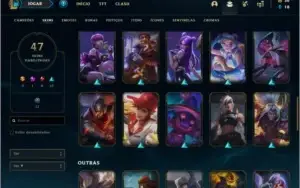Conta Prata 2 com 47 skins e 95 champs