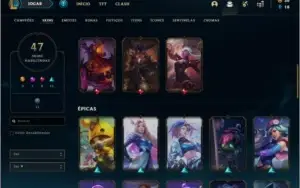 Conta Prata 2 com 47 skins e 95 champs