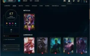 Conta Prata 2 com 47 skins e 95 champs
