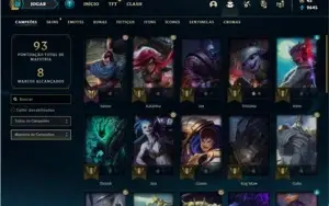 Conta ouro 4 com 30 Champs e 19 Skins + 1 Fragmento