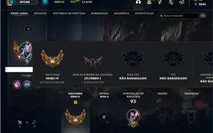 Conta ouro 4 com 30 Champs e 19 Skins + 1 Fragmento