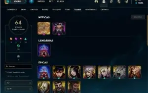 Conta ouro 4 com 30 Champs e 19 Skins + 1 Fragmento
